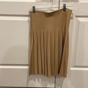 Tan Pleated Skirt